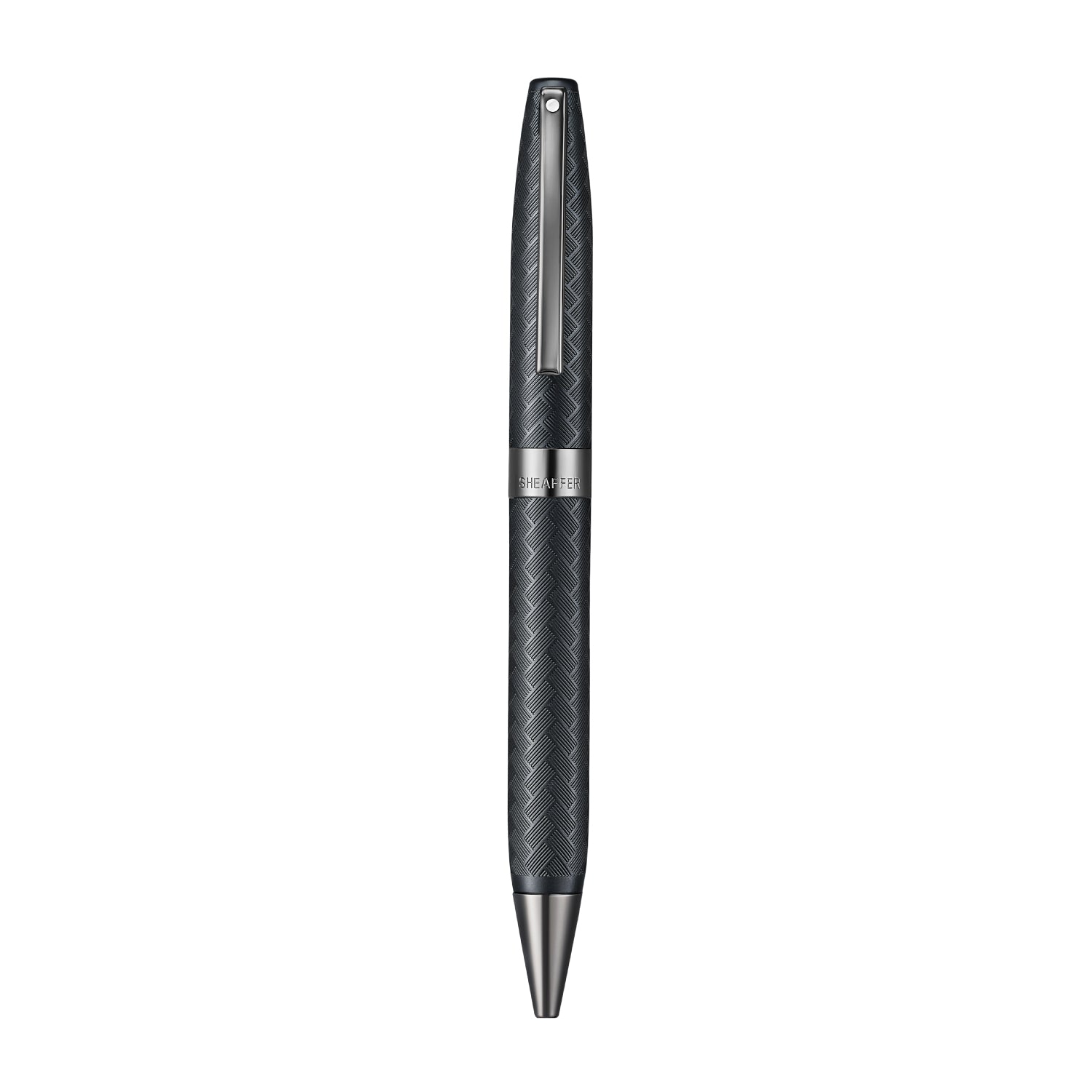 Sheaffer Legacy Chevron Matte Black Ballpoint Pen with PVD Gunmetal Trims