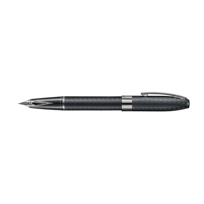 Sheaffer Legacy Chevron Matte Black Fountain Pen with PVD Gunmetal Inlaid Nib and Trims