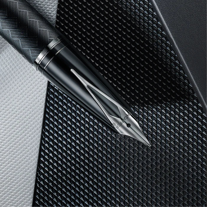 Sheaffer Legacy Chevron Matte Black Fountain Pen with PVD Gunmetal Inlaid Nib and Trims