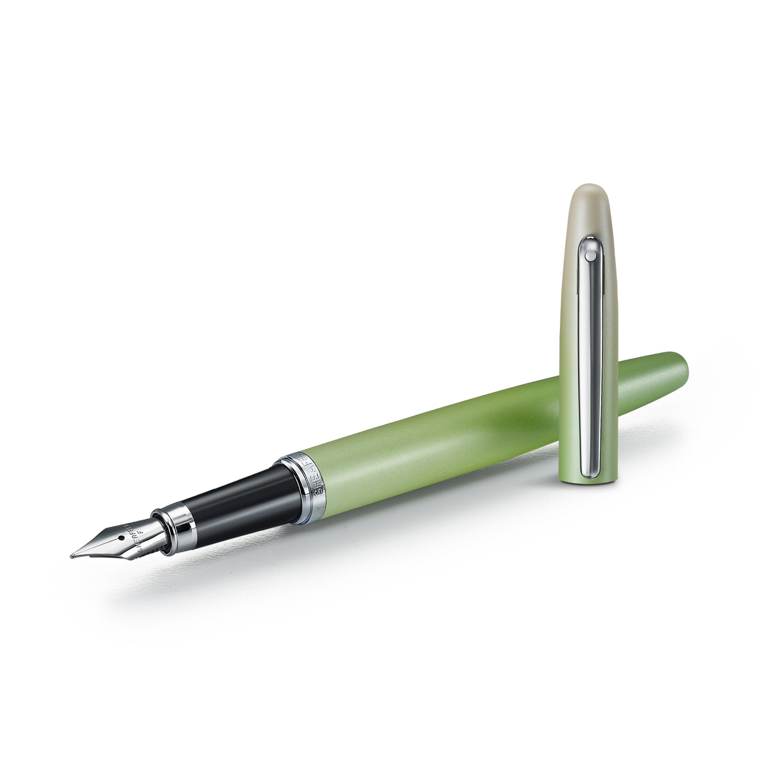 Sheaffer VFM Matcha Edition Green Ombre Gradient Fountain Pen with Chrome-plated Trims