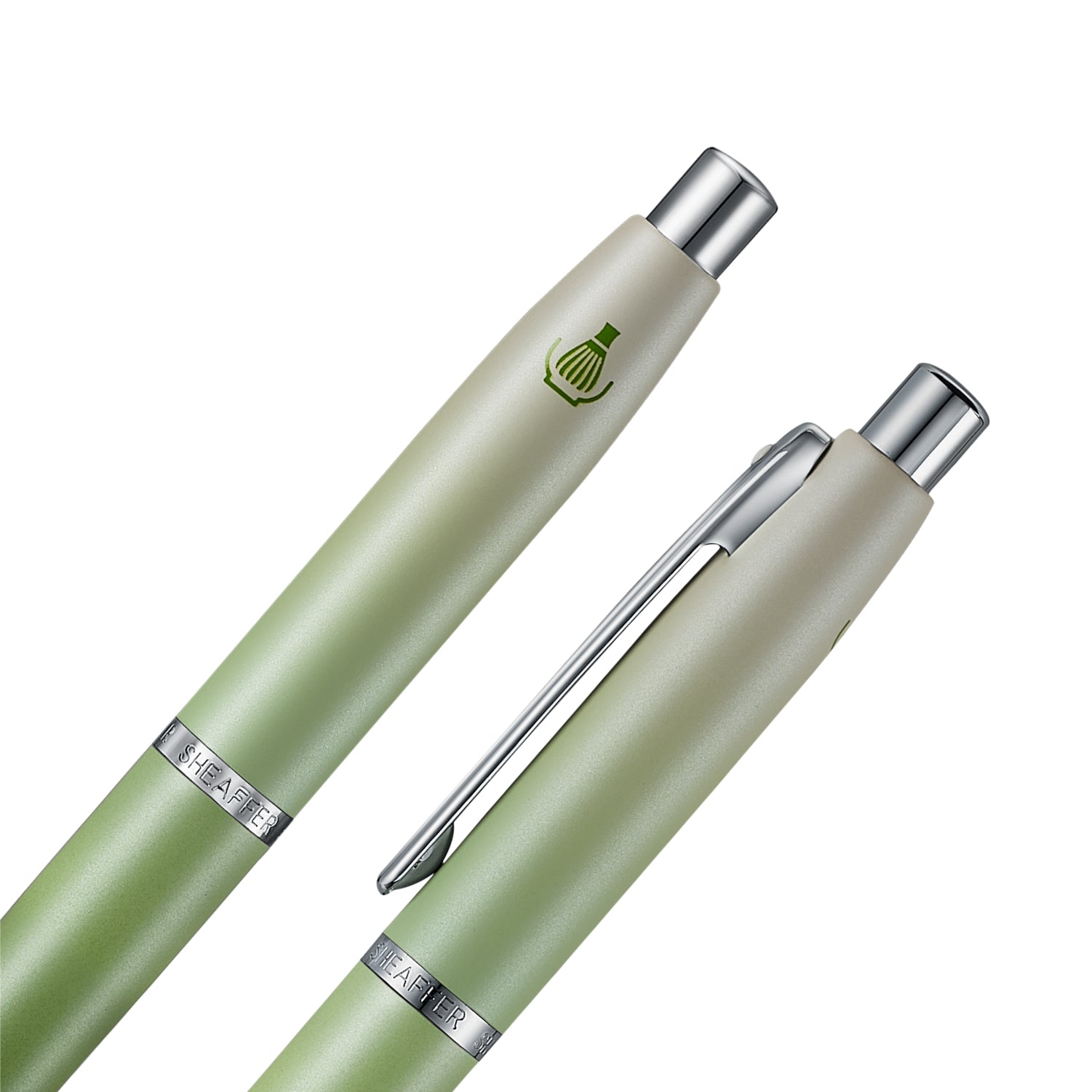 Sheaffer VFM Matcha Edition Green Ombre Gradient Ballpoint Pen with Chrome-plated Trims