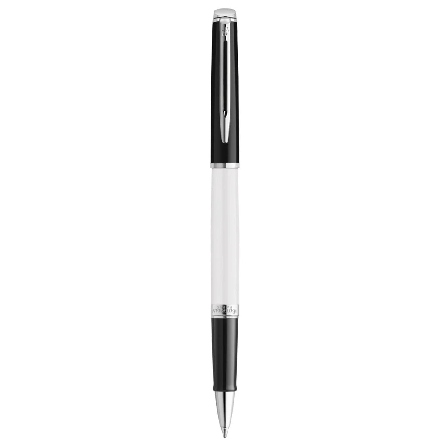 Waterman Hemisphere Rollerball Pen Black & White with Chrome Trim