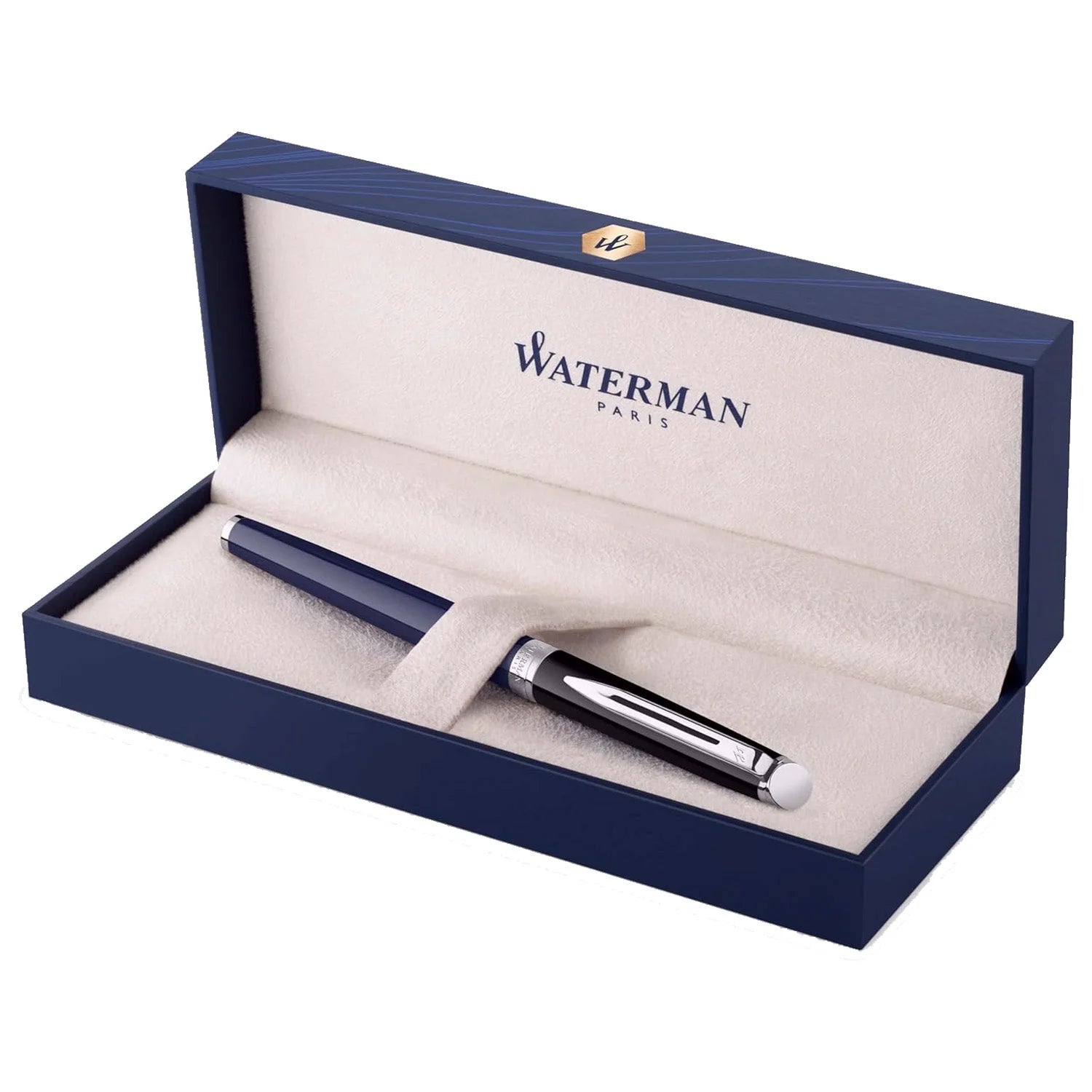 Waterman Hemisphere Rollerball Pen Black & Blue with Chrome Trim