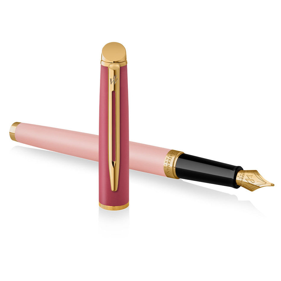 Waterman Hemisphere Colour Block Fountain Pen Pink with Gold Trim