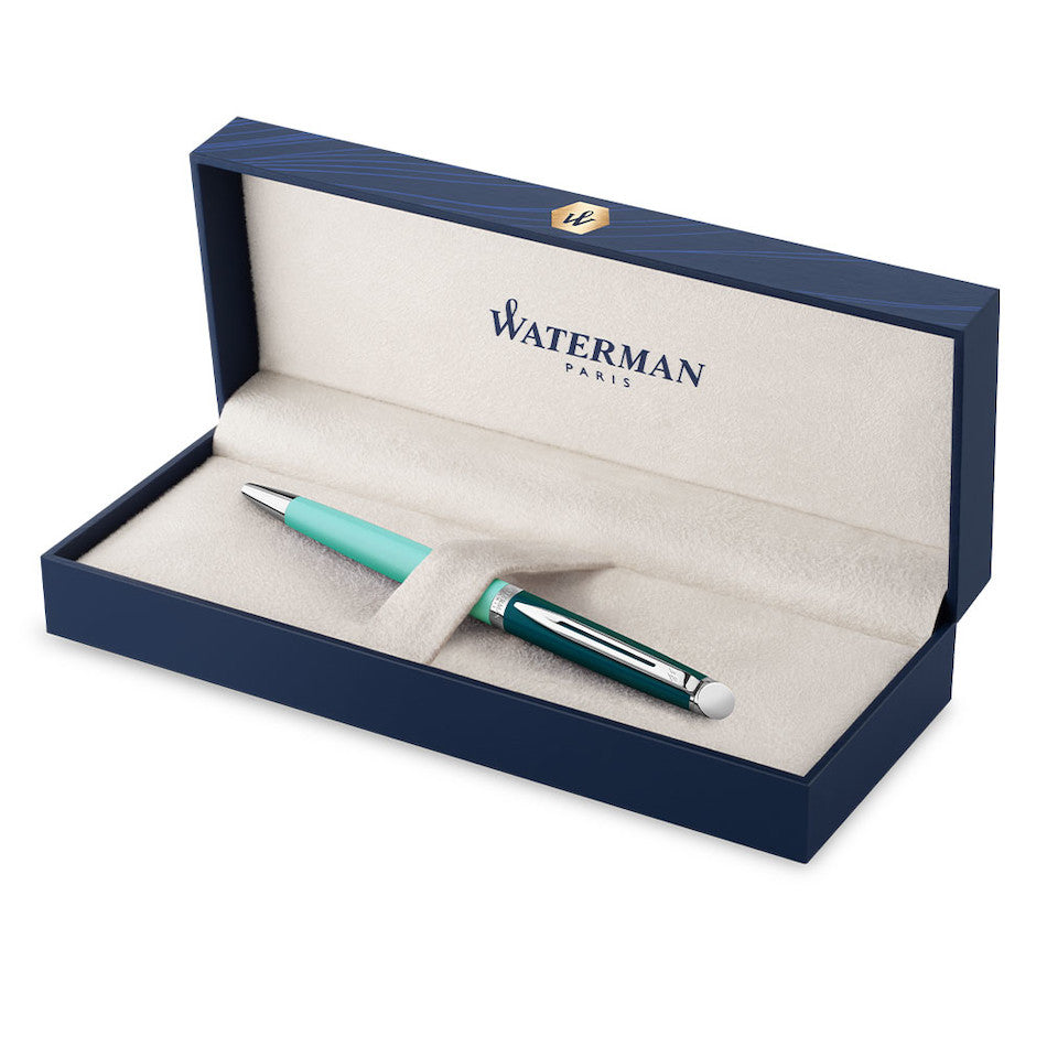 Waterman Hemisphere Colour Block Ballpoint Pen Green with Chrome Trim