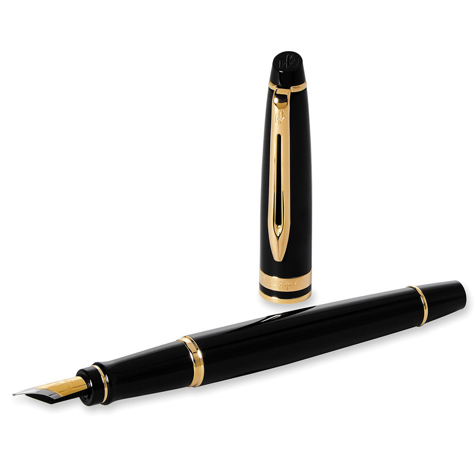 Waterman Expert Fountain Pen Black with Gold Trim