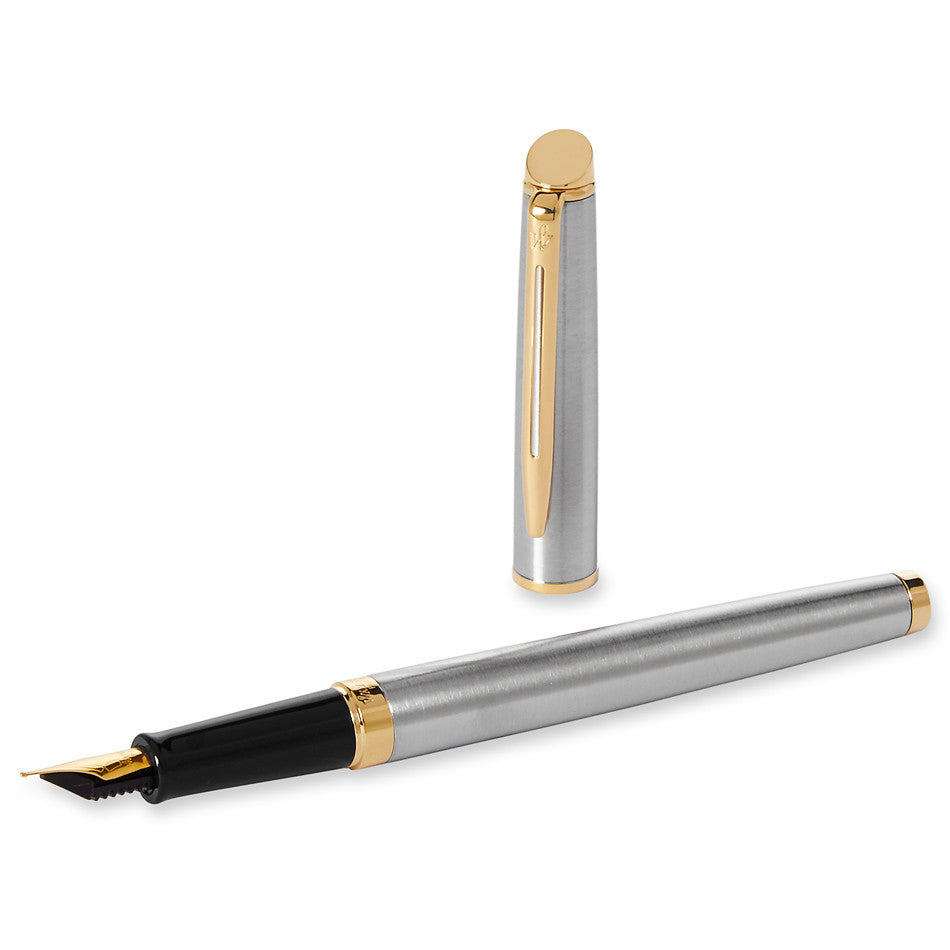 Waterman Hemisphere Fountain Pen Stainless Steel with Gold Trim