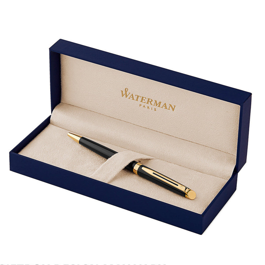 Waterman Hemisphere Ballpoint Pen Black with Gold Trim