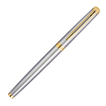 Waterman Hemisphere Rollerball Pen Stainless Steel with Gold Trim