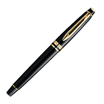 Waterman Expert Rollerball Pen Black with Gold Trim