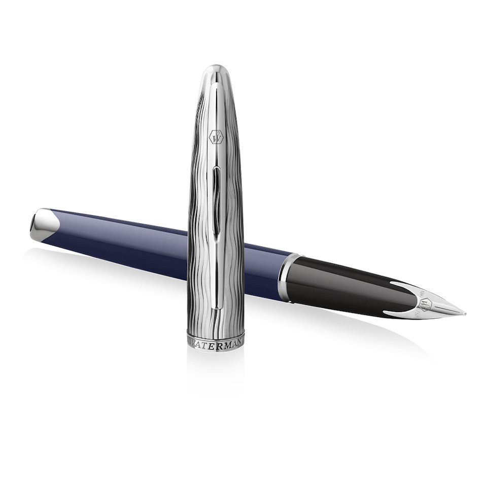 Waterman Carene Deluxe Fountain Pen Blue with Chrome Trim