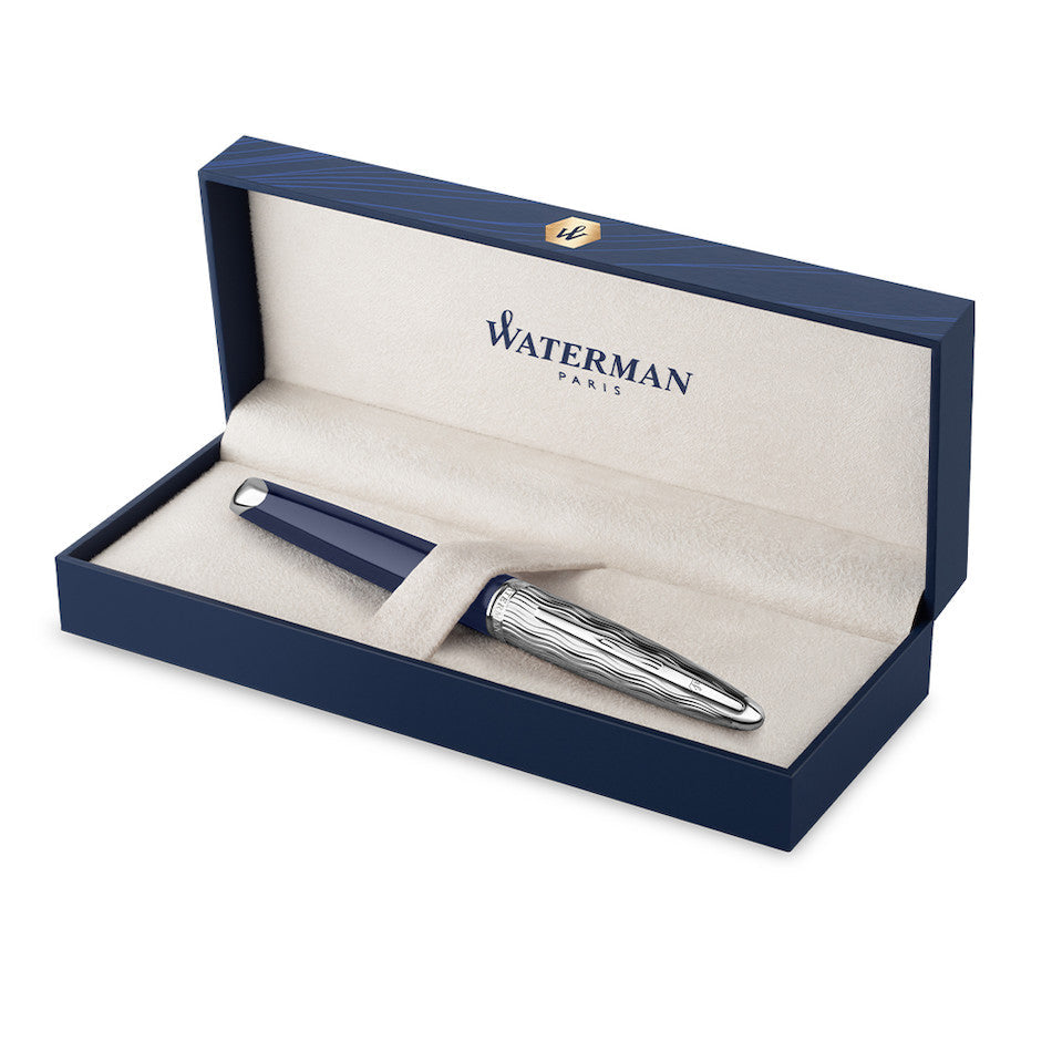 Waterman Carene Deluxe Fountain Pen Blue with Chrome Trim