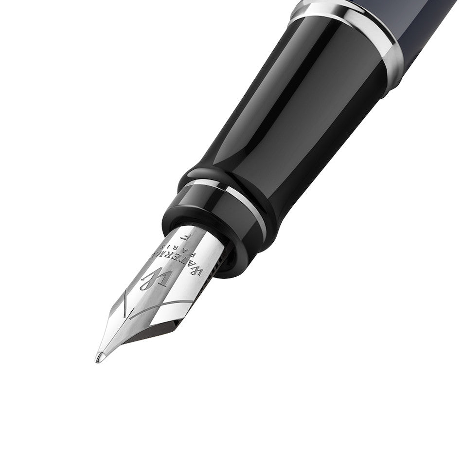 Waterman Expert Deluxe Fountain Pen Blue with Chrome Trim