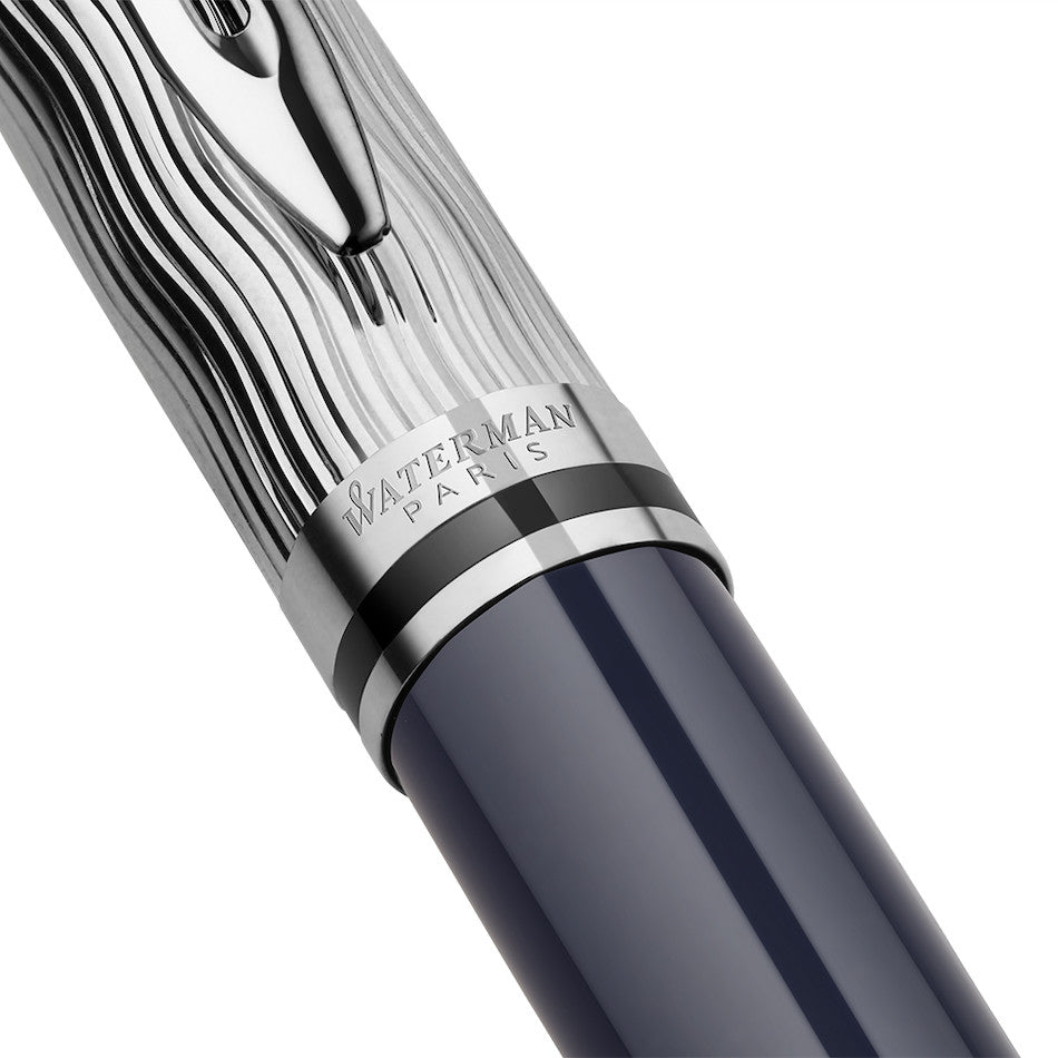 Waterman Expert Deluxe Fountain Pen Blue with Chrome Trim