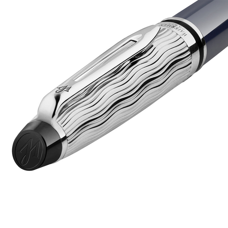 Waterman Expert Deluxe Fountain Pen Blue with Chrome Trim