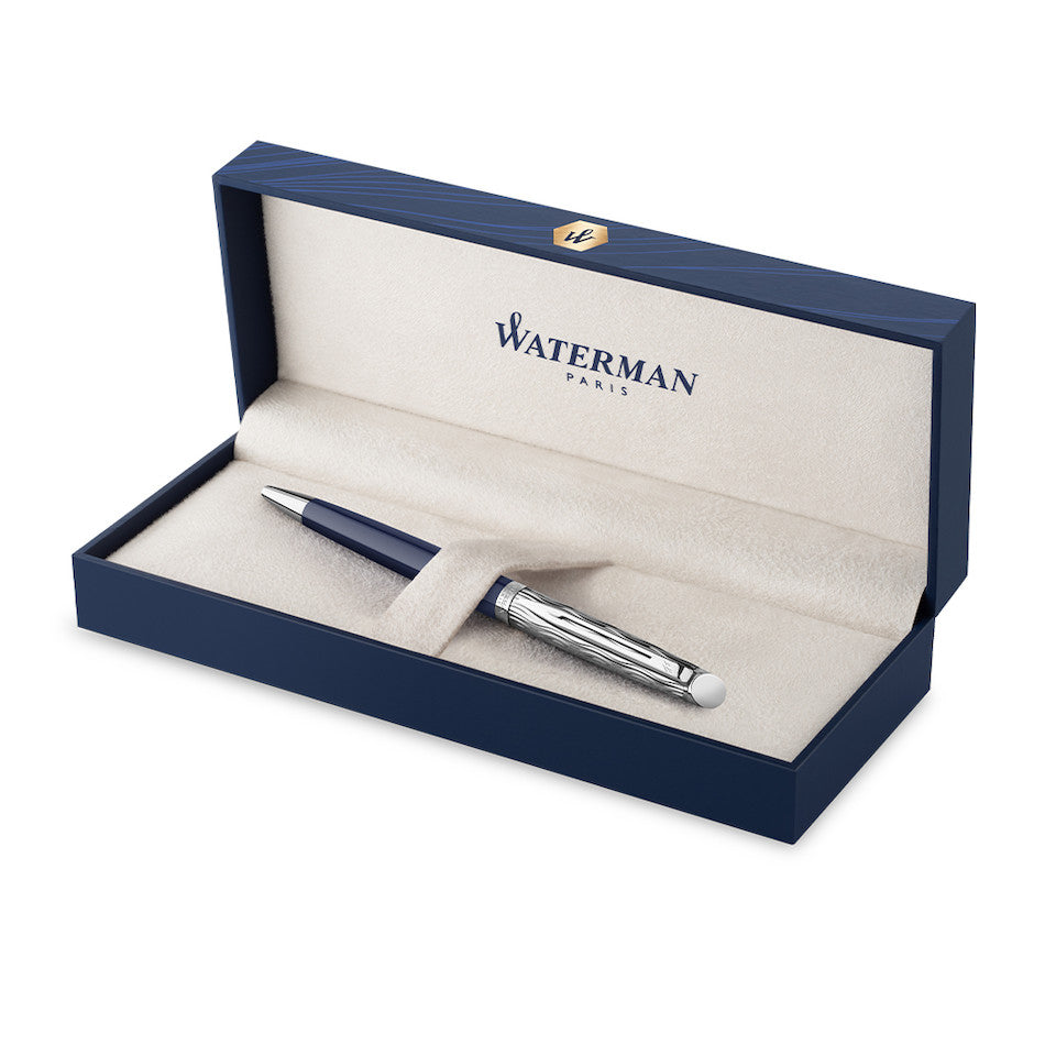 Waterman Hemisphere Ballpoint Pen Blue with Chrome Trim