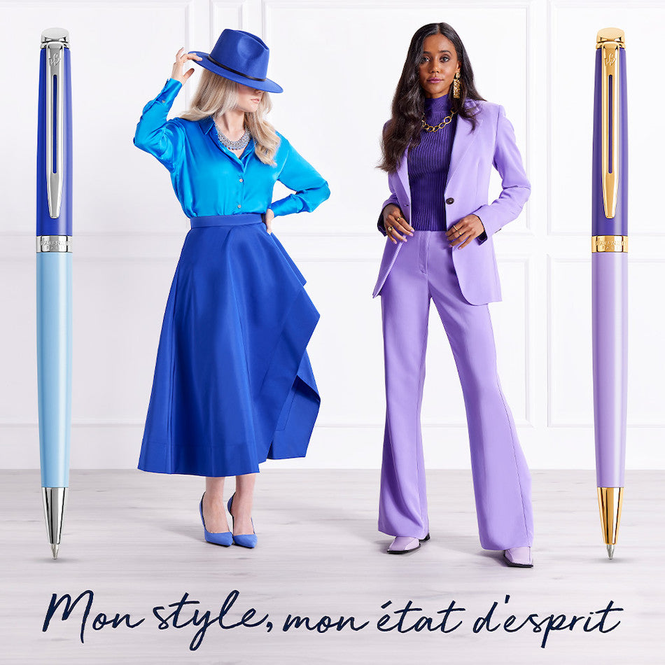 Waterman Hemisphere Colour Block Ballpoint Pen Purple with Gold Trim