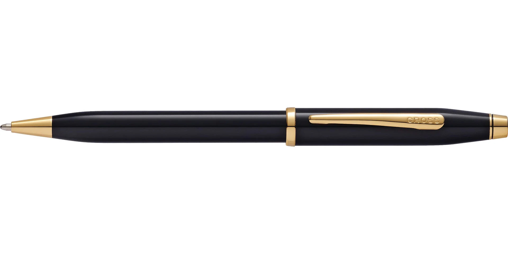 Cross Century II Ballpoint Pen Black Lacquer with Gold Trim