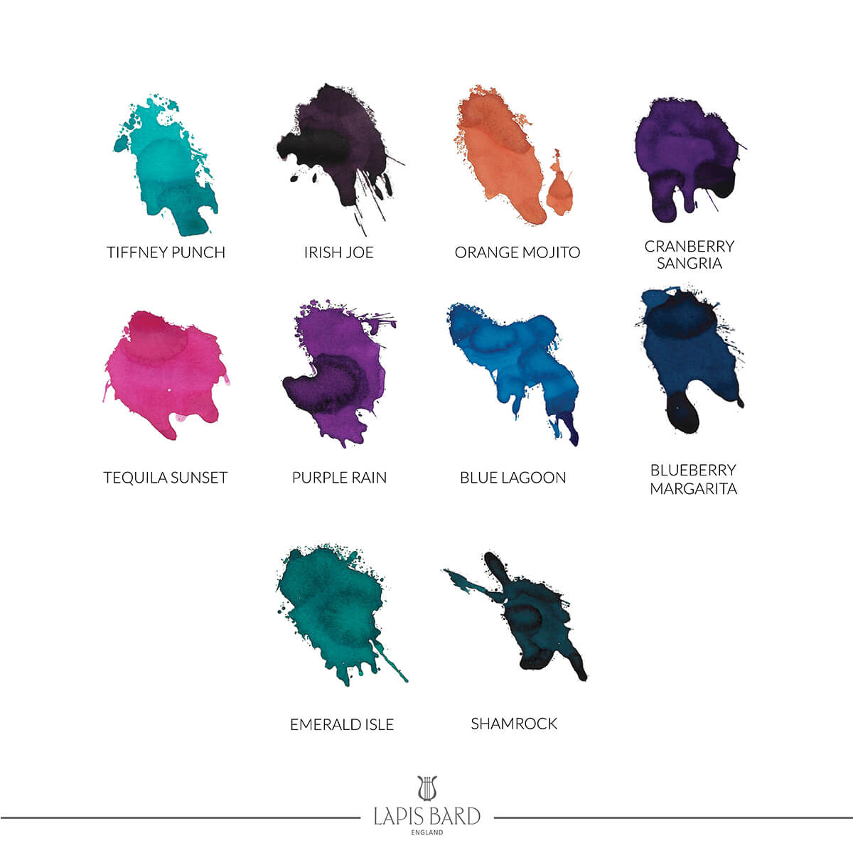 Lapis Bard Water Based Ink Vial Kit