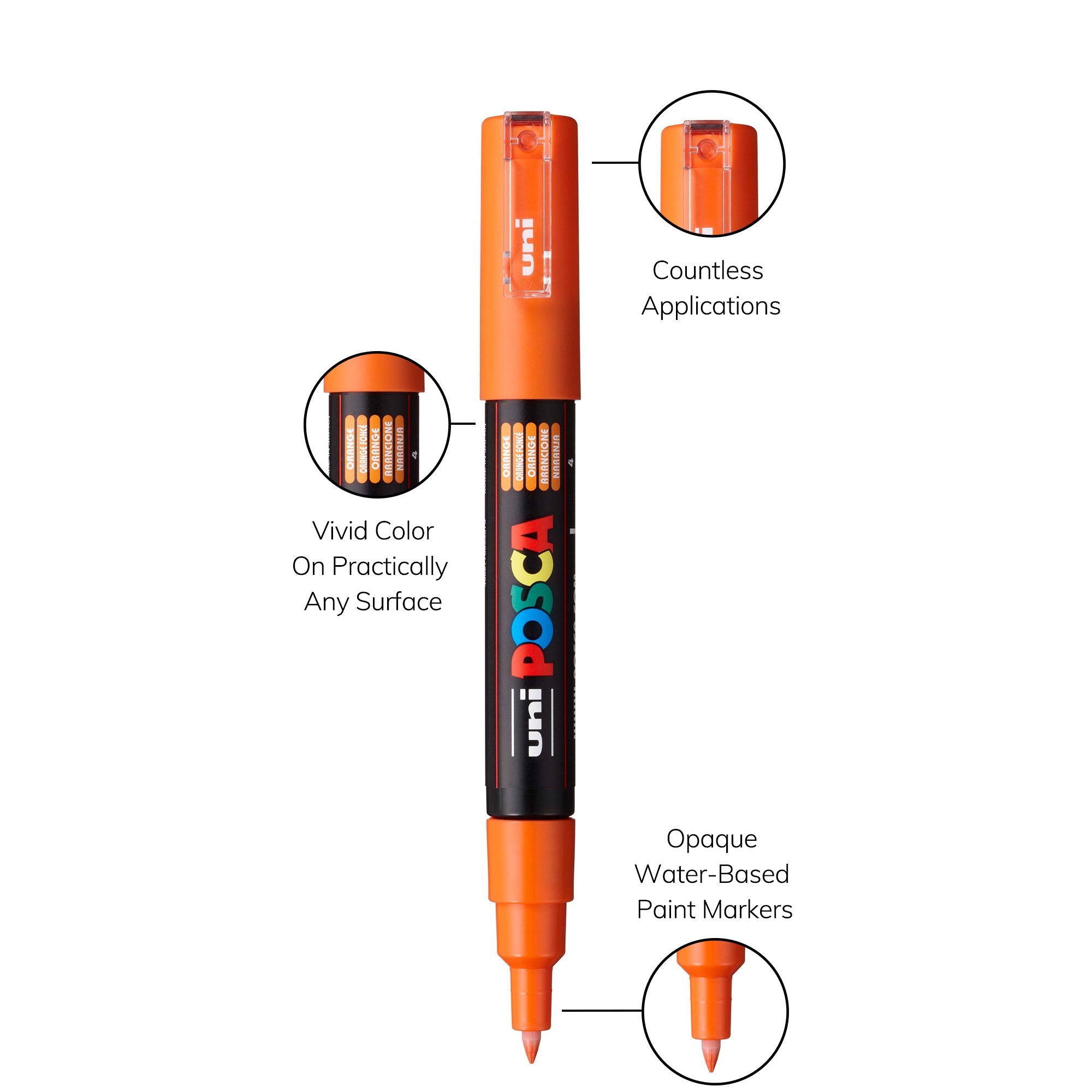 Uniball POSCA PC-1M, Water-Based Paint Markers, (16 Pack)