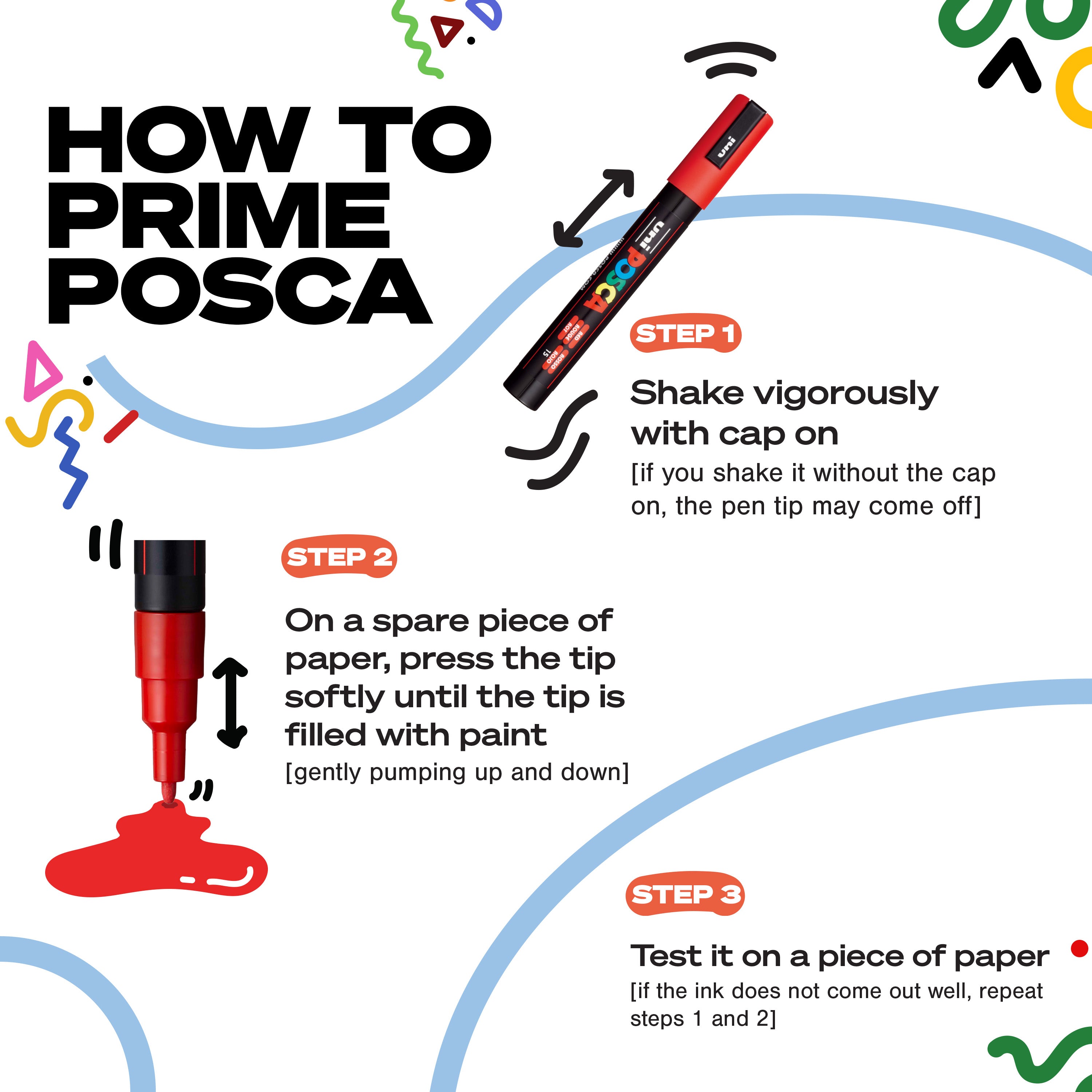 Uniball POSCA PC-1M, Water-Based Paint Markers, (16 Pack)