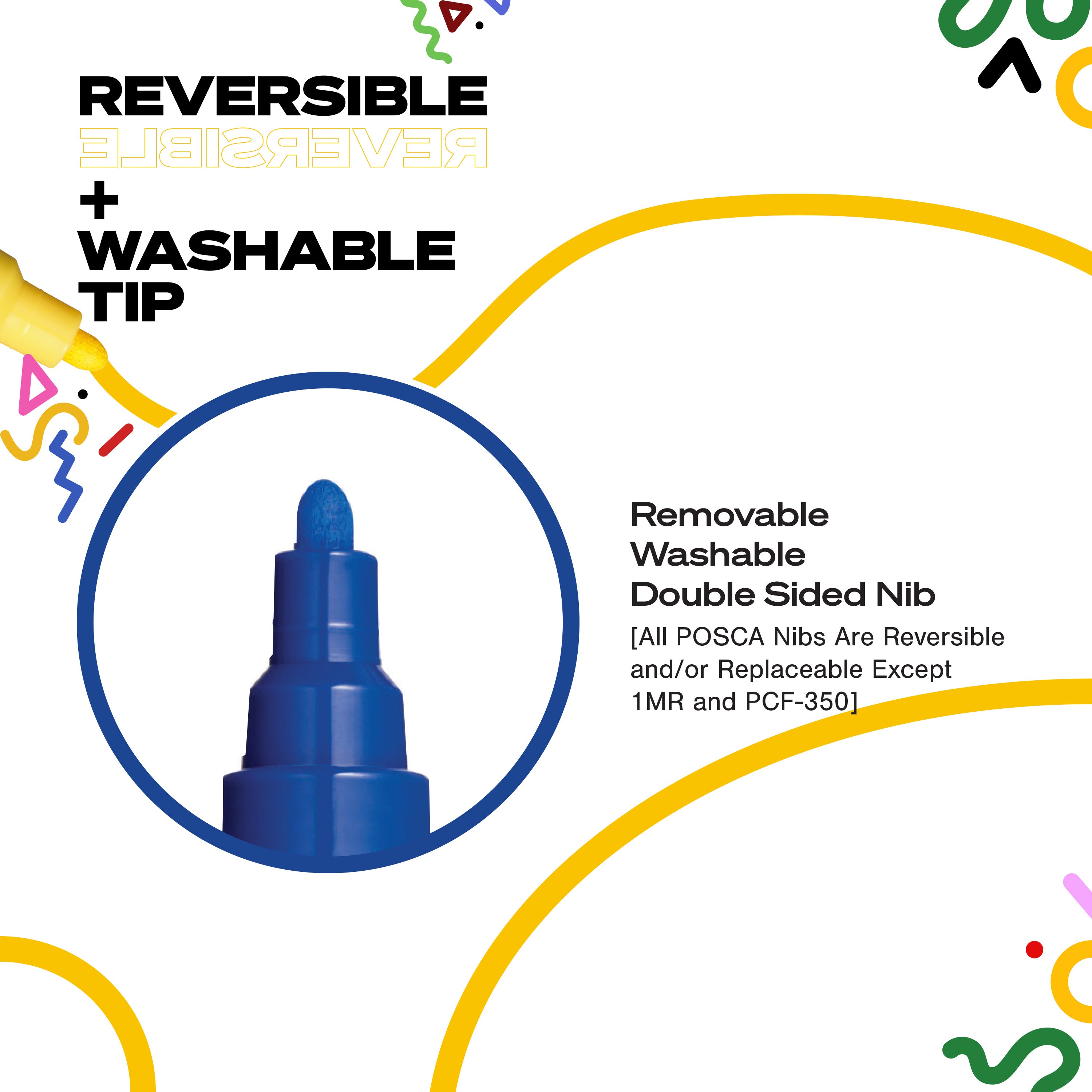 Uniball POSCA PC-1M, Water-Based Paint Markers, (16 Pack)