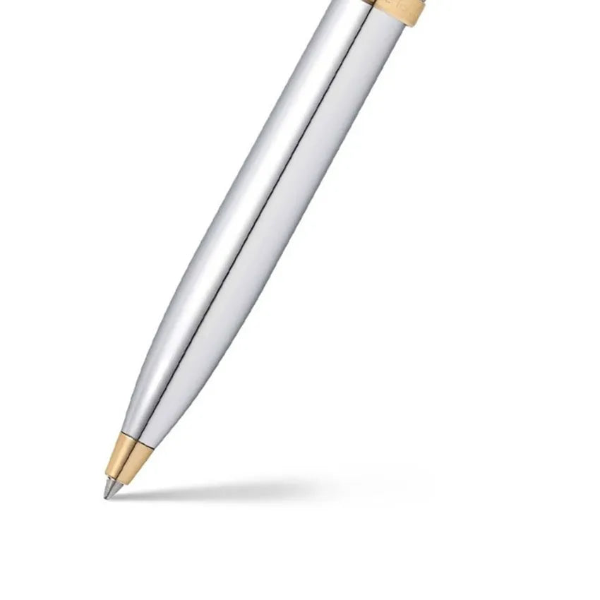 Sheaffer 100 Bright chrome with polished gold tone trim.