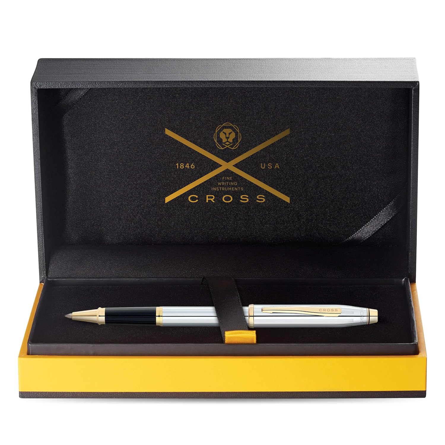 Cross Century II Selectip Rollerball Pen Medalist Chrome with Gold Trim